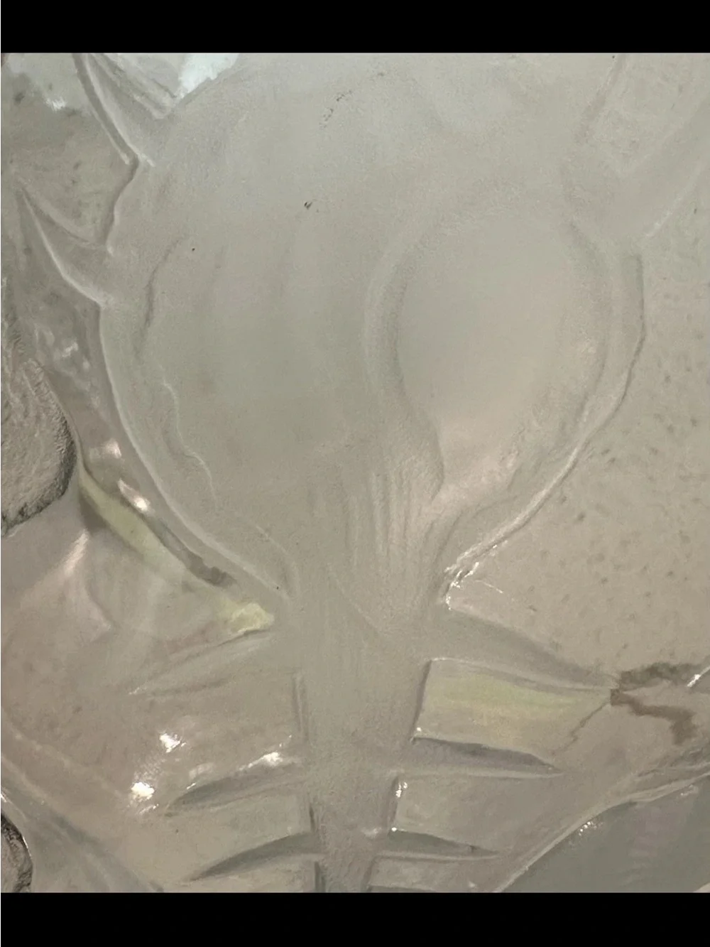 Glass Basket with Shell Etching - Clear